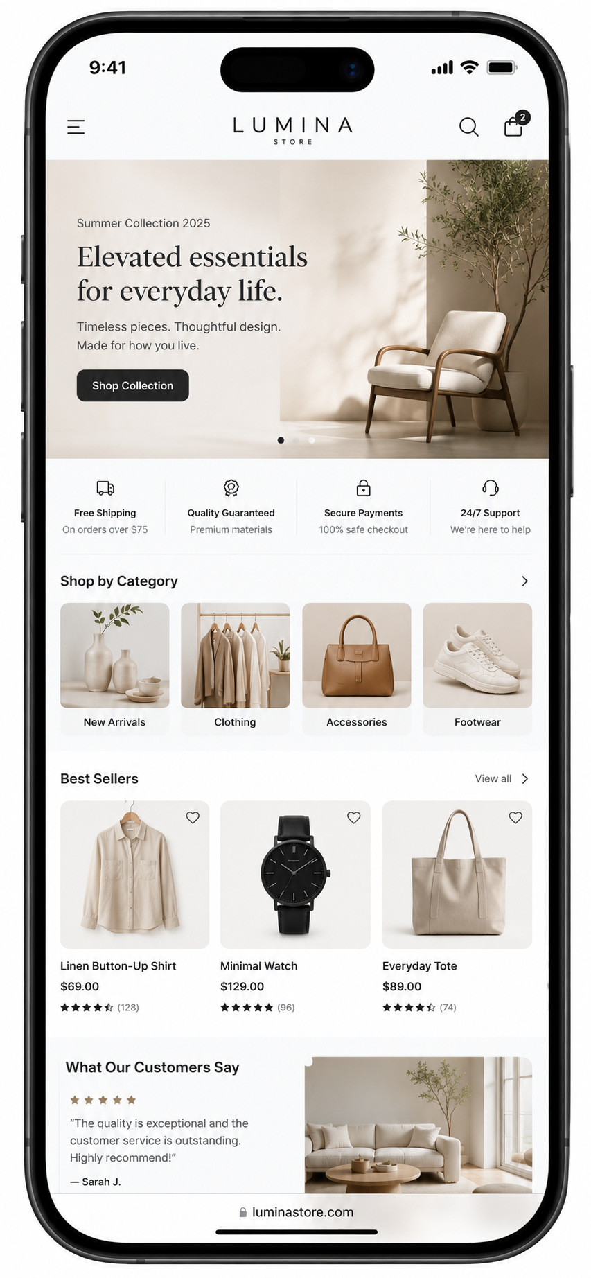 Fashion storefront mobile mockup